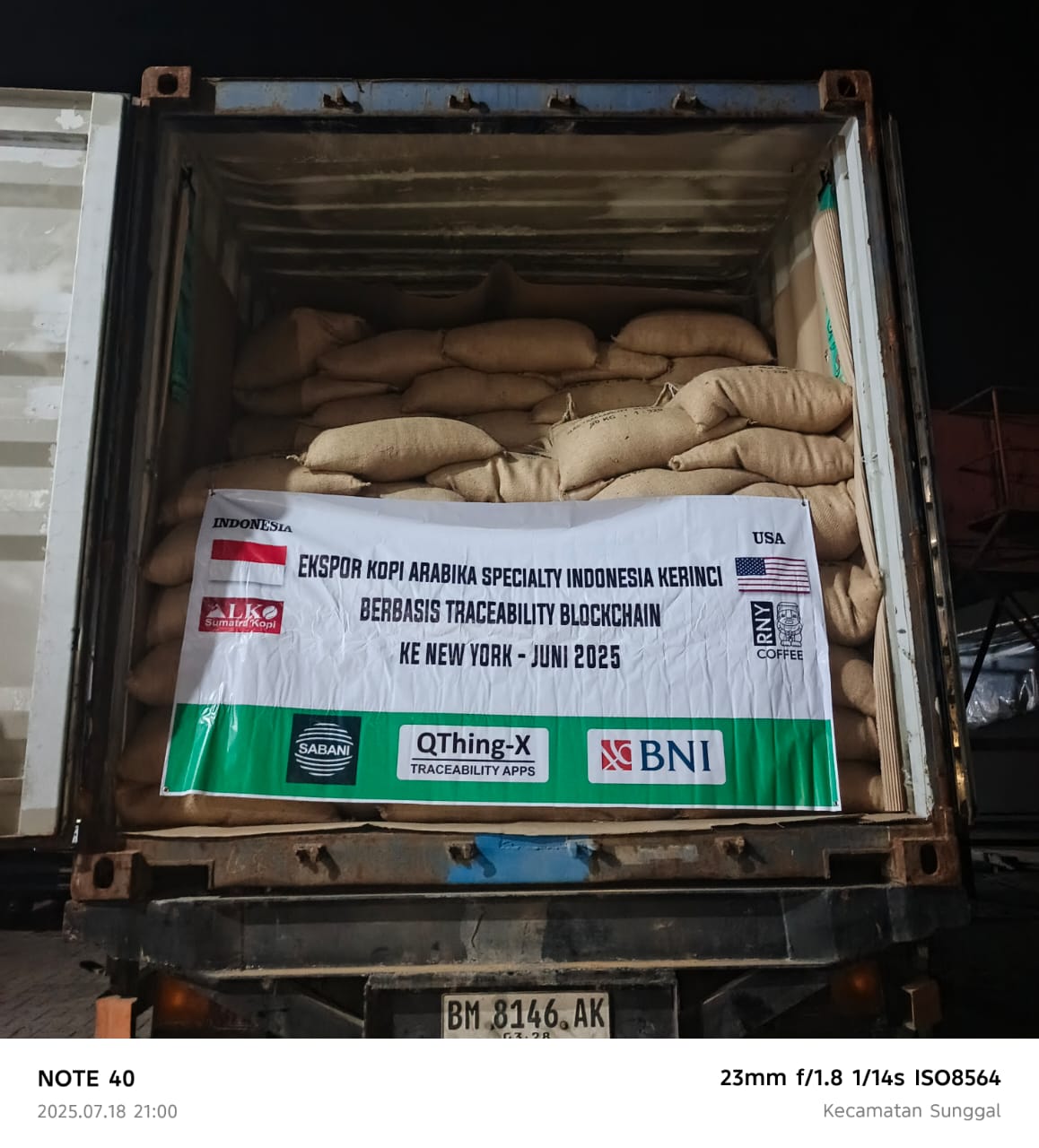 ALKO Ekspor Kopi Arabika Specialty dari Kerinci ke New York, Gunakan Teknologi Blockchain untuk Traceability