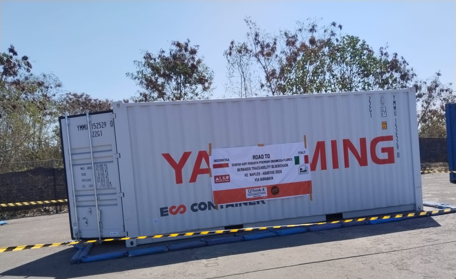 Kopi Robusta Premium Indonesia Menuju Naples, QThink-X Bawa Traceability Berbasis Blockchain ke Pasar Italia